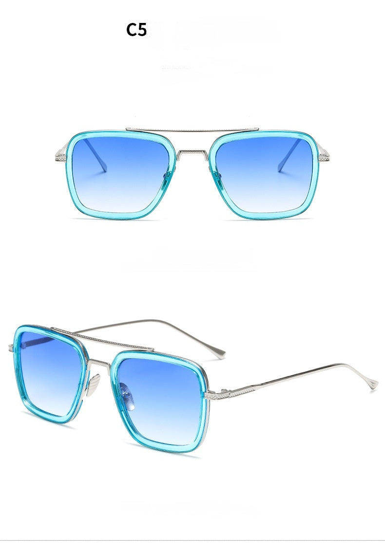 Men Metal Square Iron Glasses