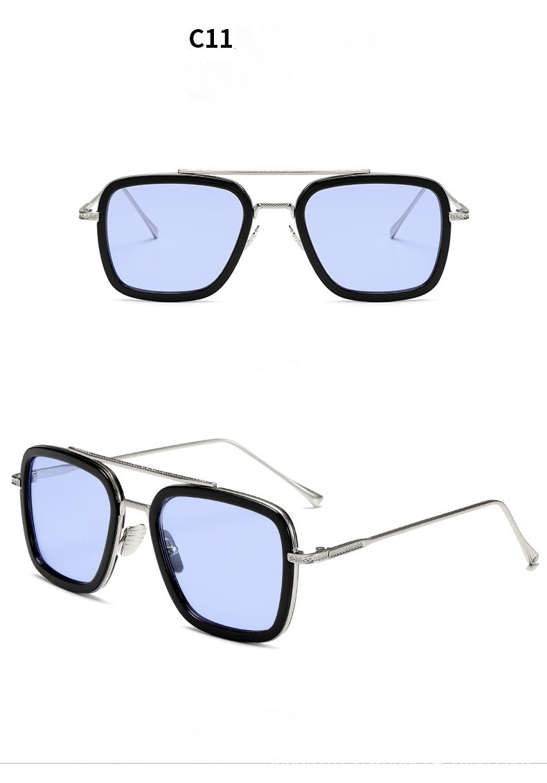 Men Metal Square Iron Glasses