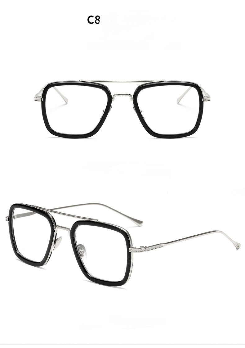 Men Metal Square Iron Glasses