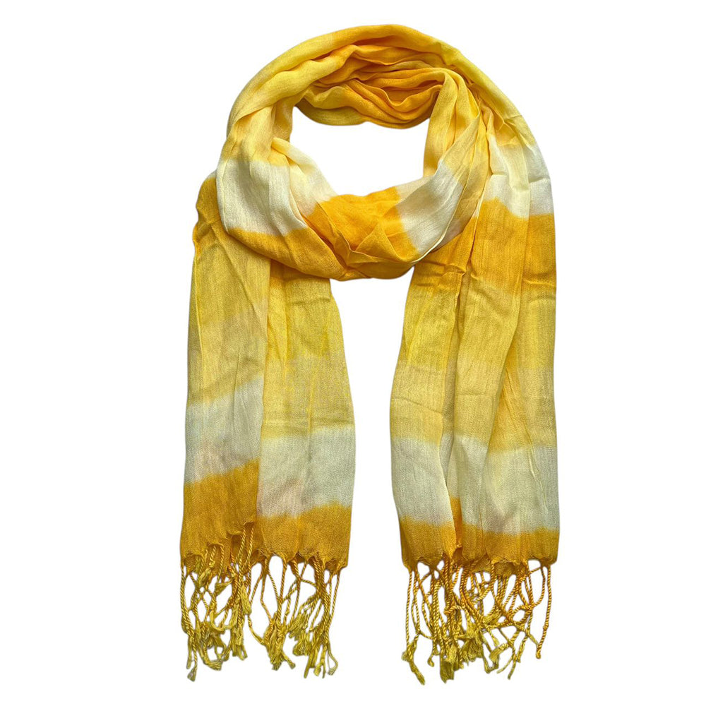Yellow Printed Viscose Scarf